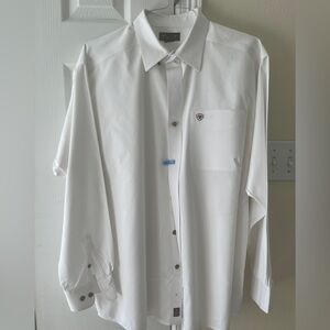 Men’s Ariat long sleeve white dress shirt like new!